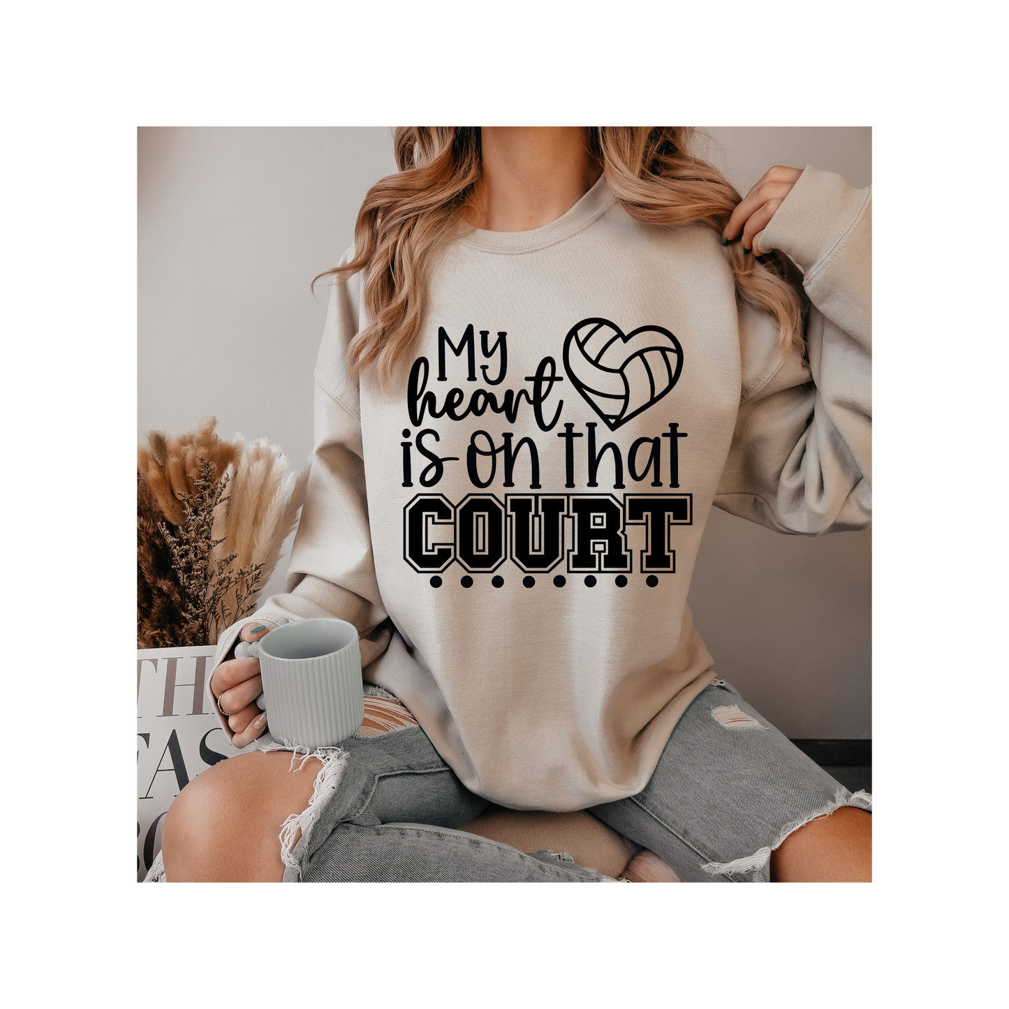 My Heart is on that Court Volleyball Crewneck