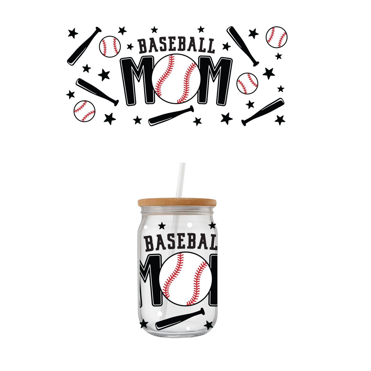 Baseball Mom Glass Libby Cup