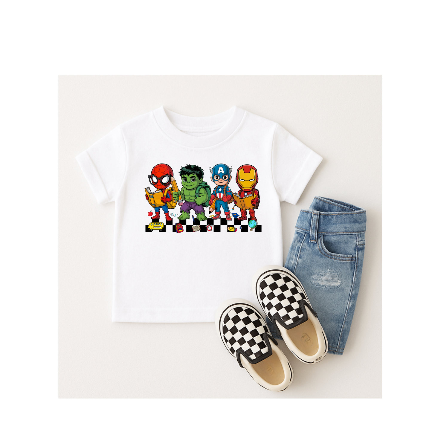 Avengers at School Kids T-Shirt