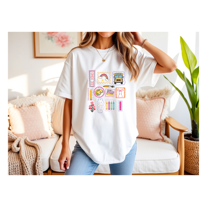Playful School Collage T-Shirt