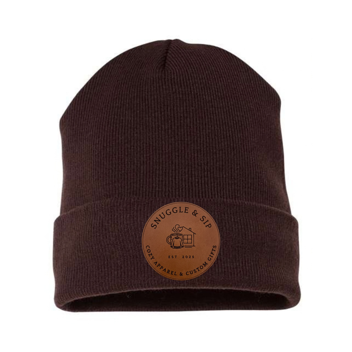Snuggle & Sip Cuffed Knit Beanie