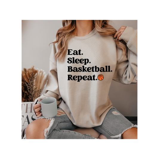 Eat Sleep Basketball Repeat Crewneck