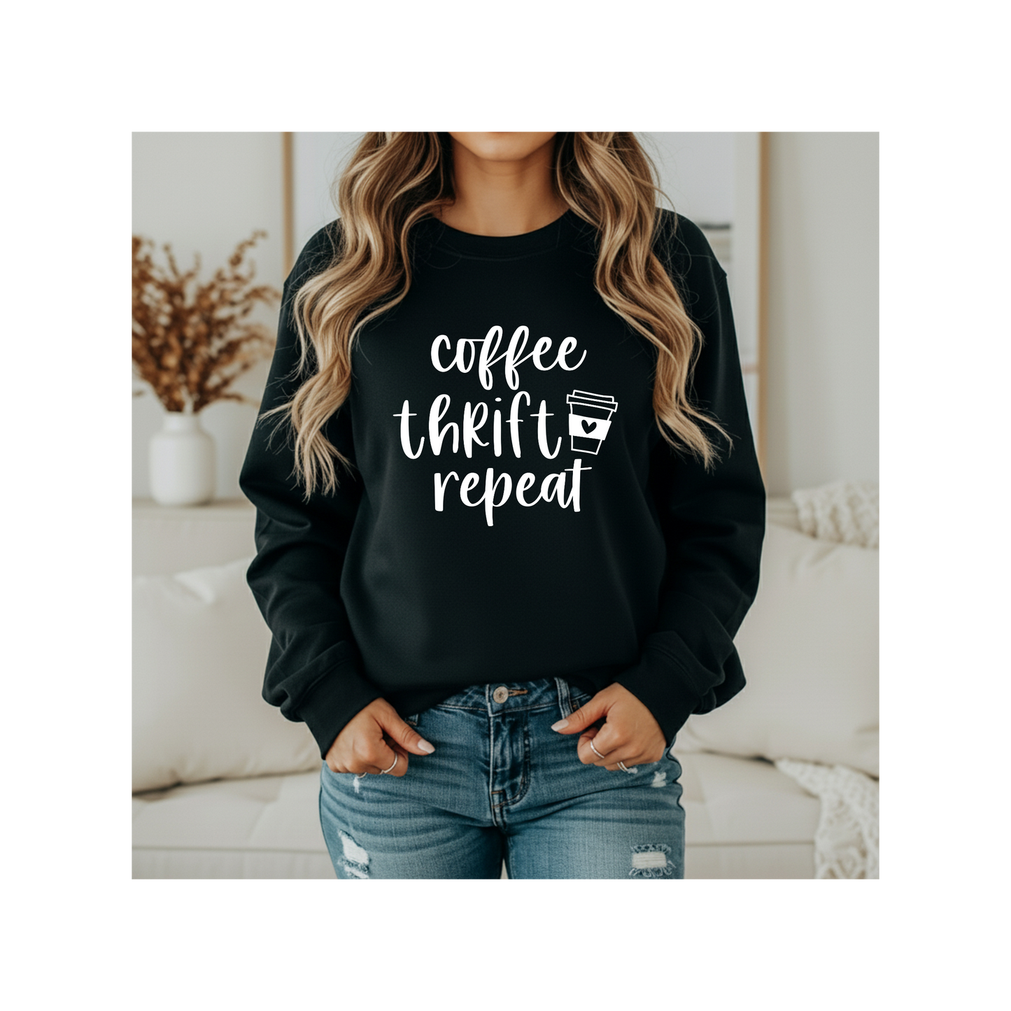 Coffee Thrift Repeat Crewneck