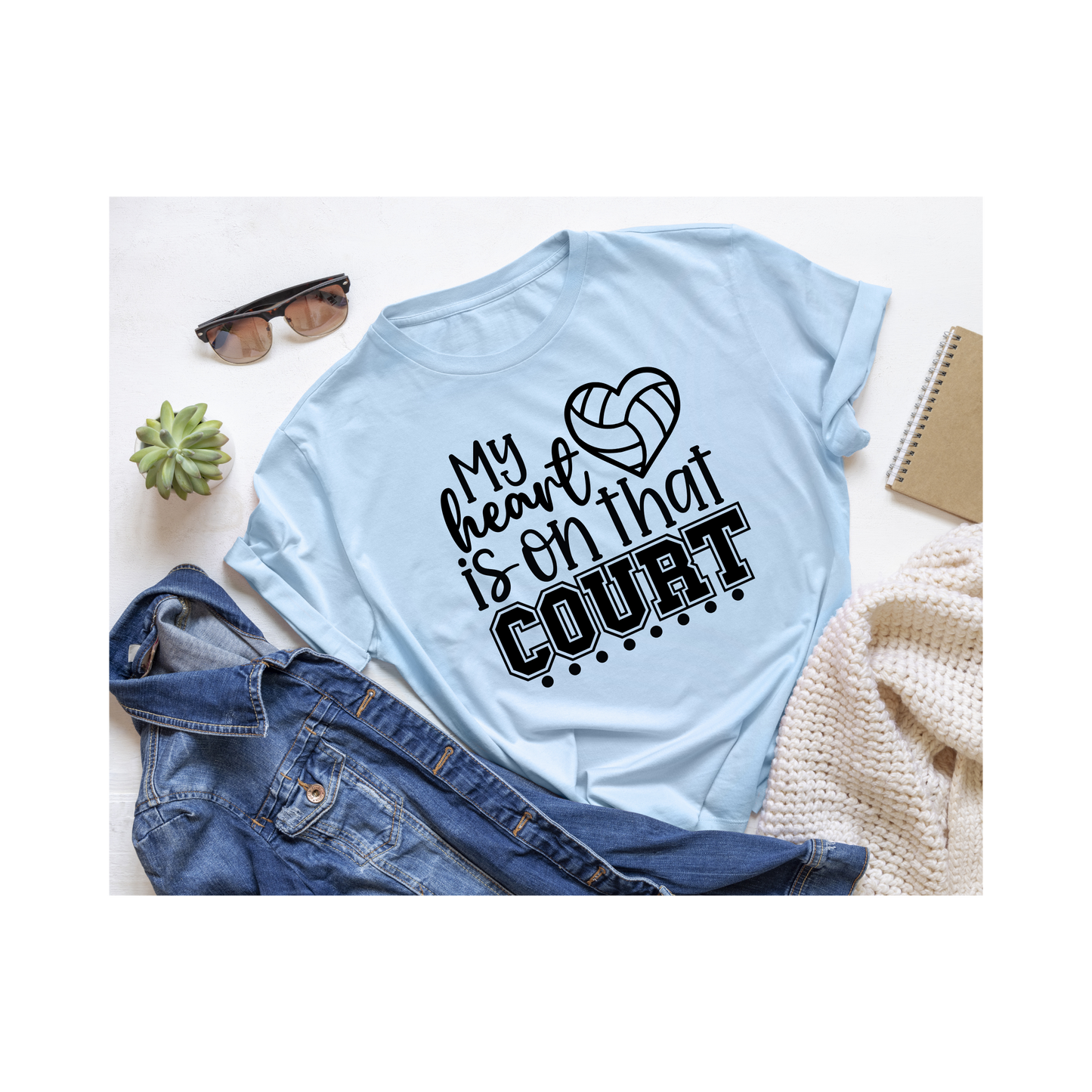 My Heart Is On That Court Volleyball T-shirt