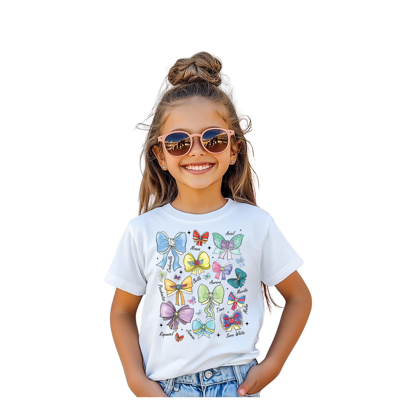 Camiseta infantil con lazos de princesa