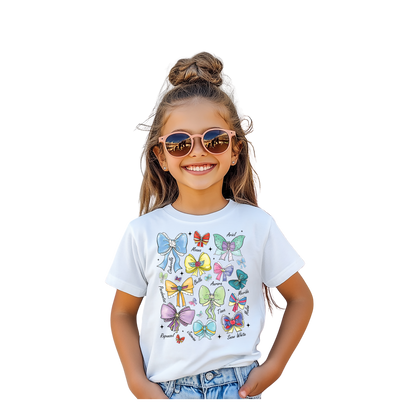 Camiseta infantil con lazos de princesa