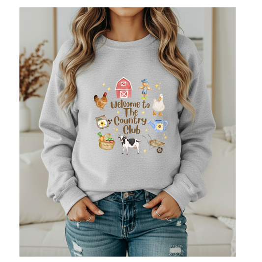 Welcome to the Country Club Crewneck