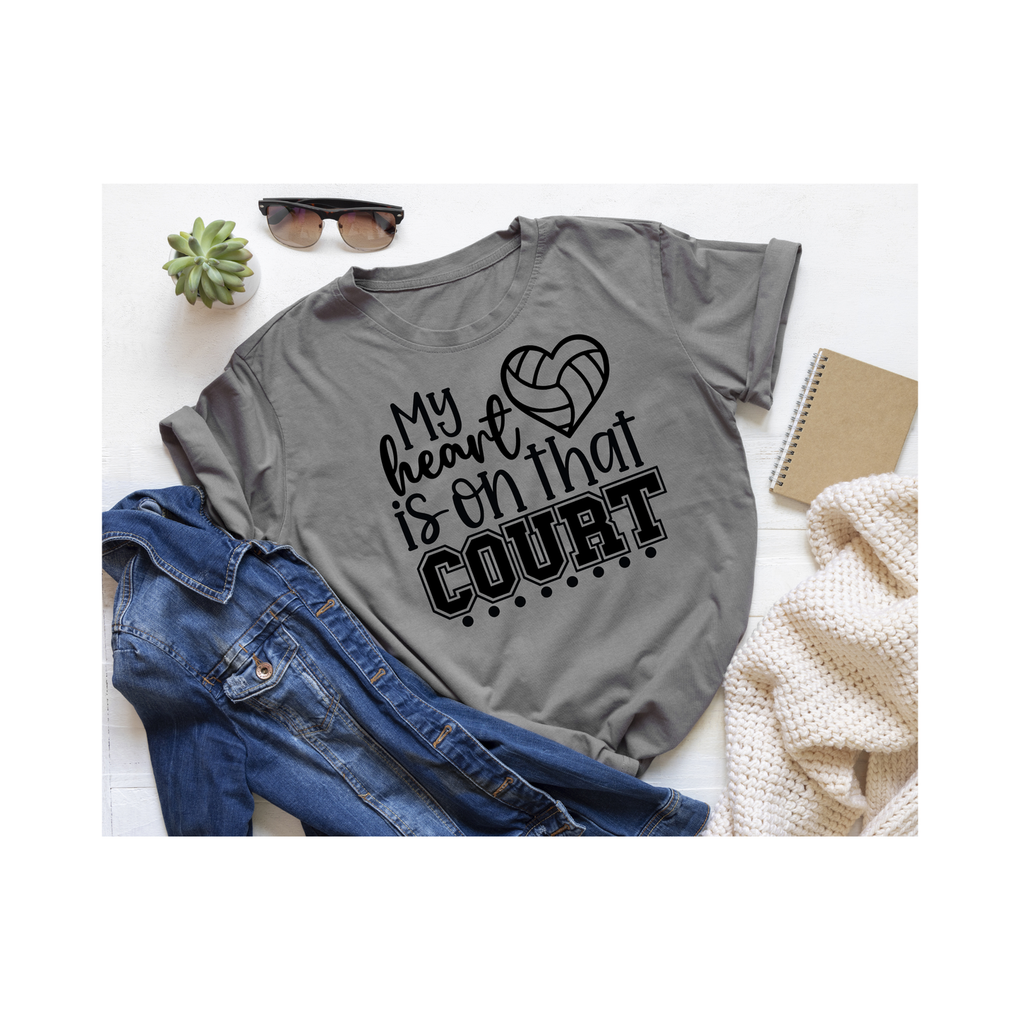 My Heart Is On That Court Volleyball T-shirt