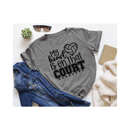 My Heart Is On That Court Volleyball T-shirt