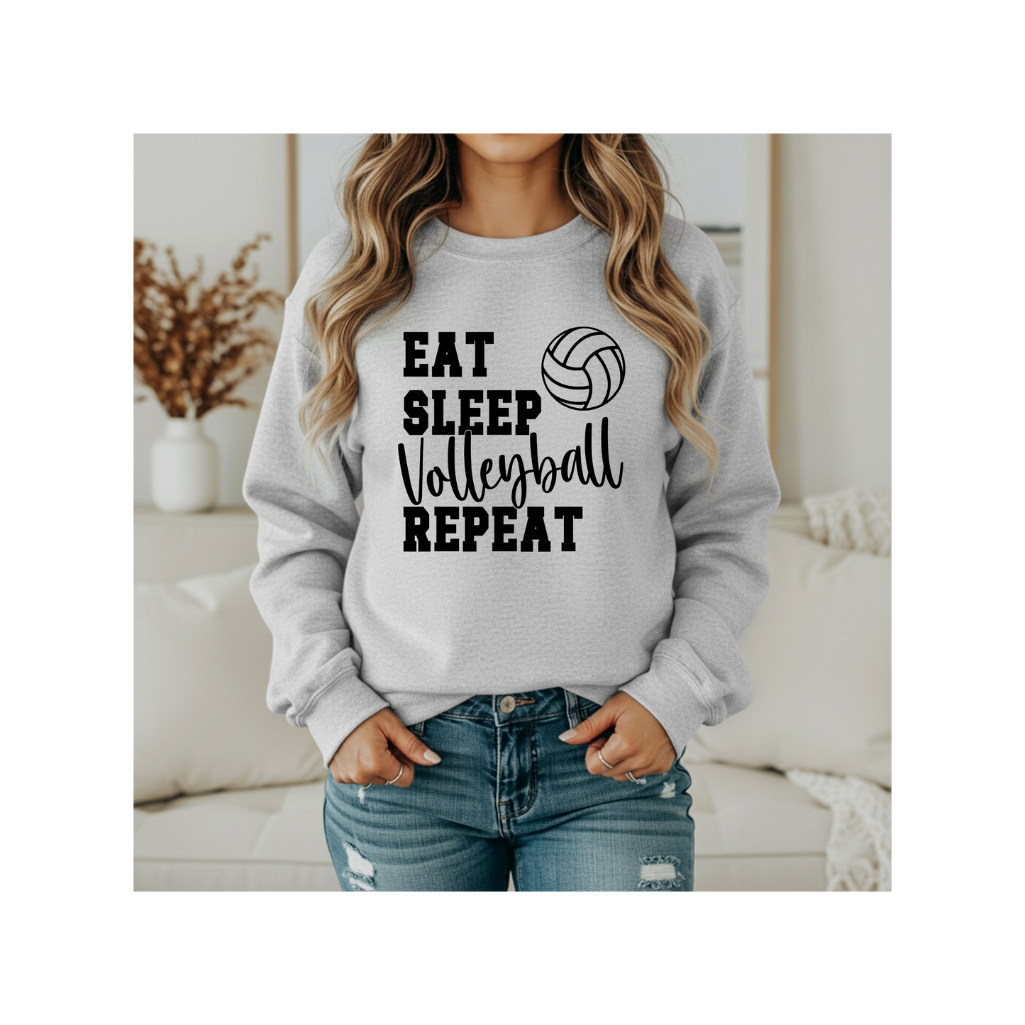 Eat Sleep Volleyball Repeat Crewneck