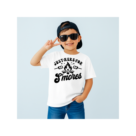 Just Here For S'mores Kids T-Shirt