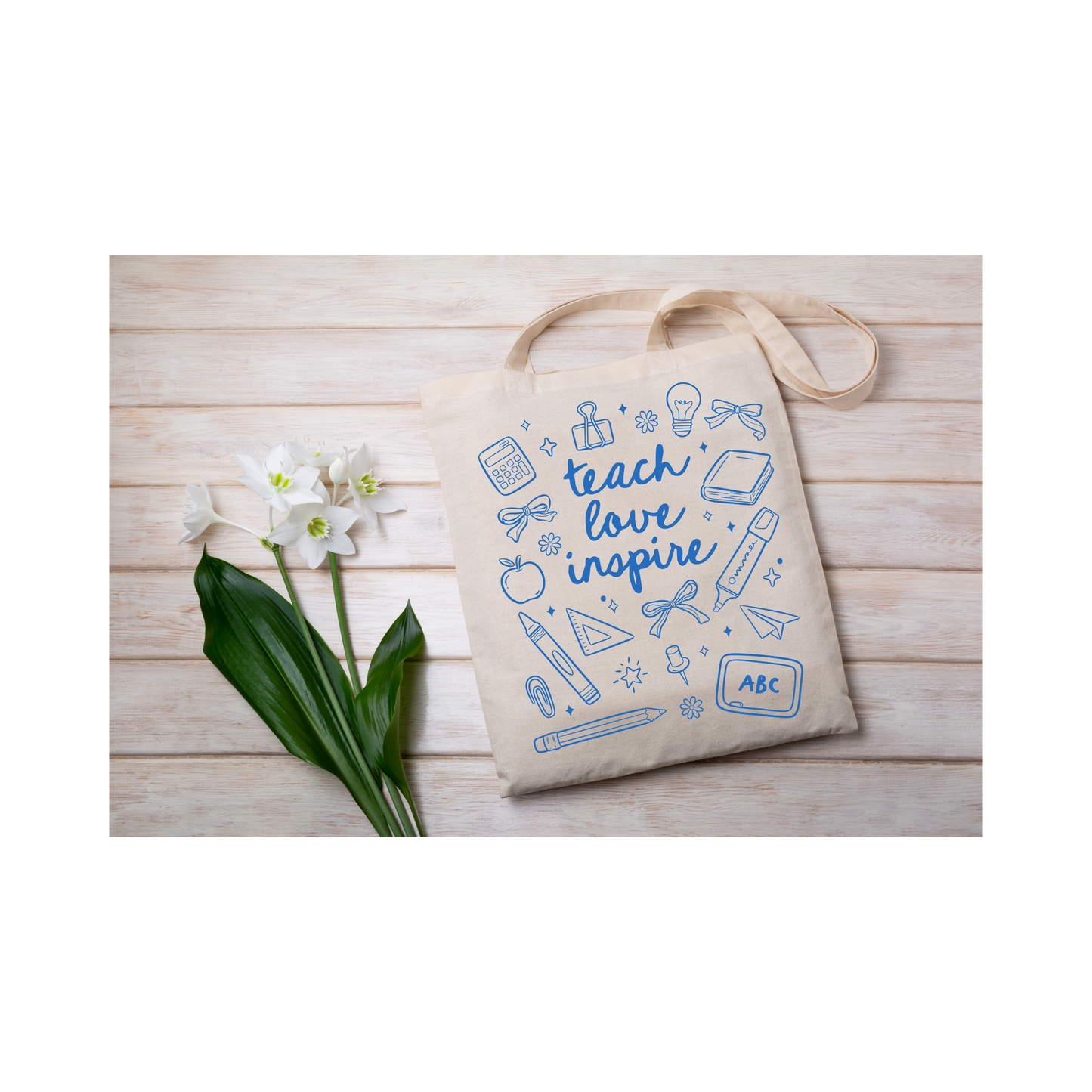 Teach, Love, Inspire Collage Tote Bag