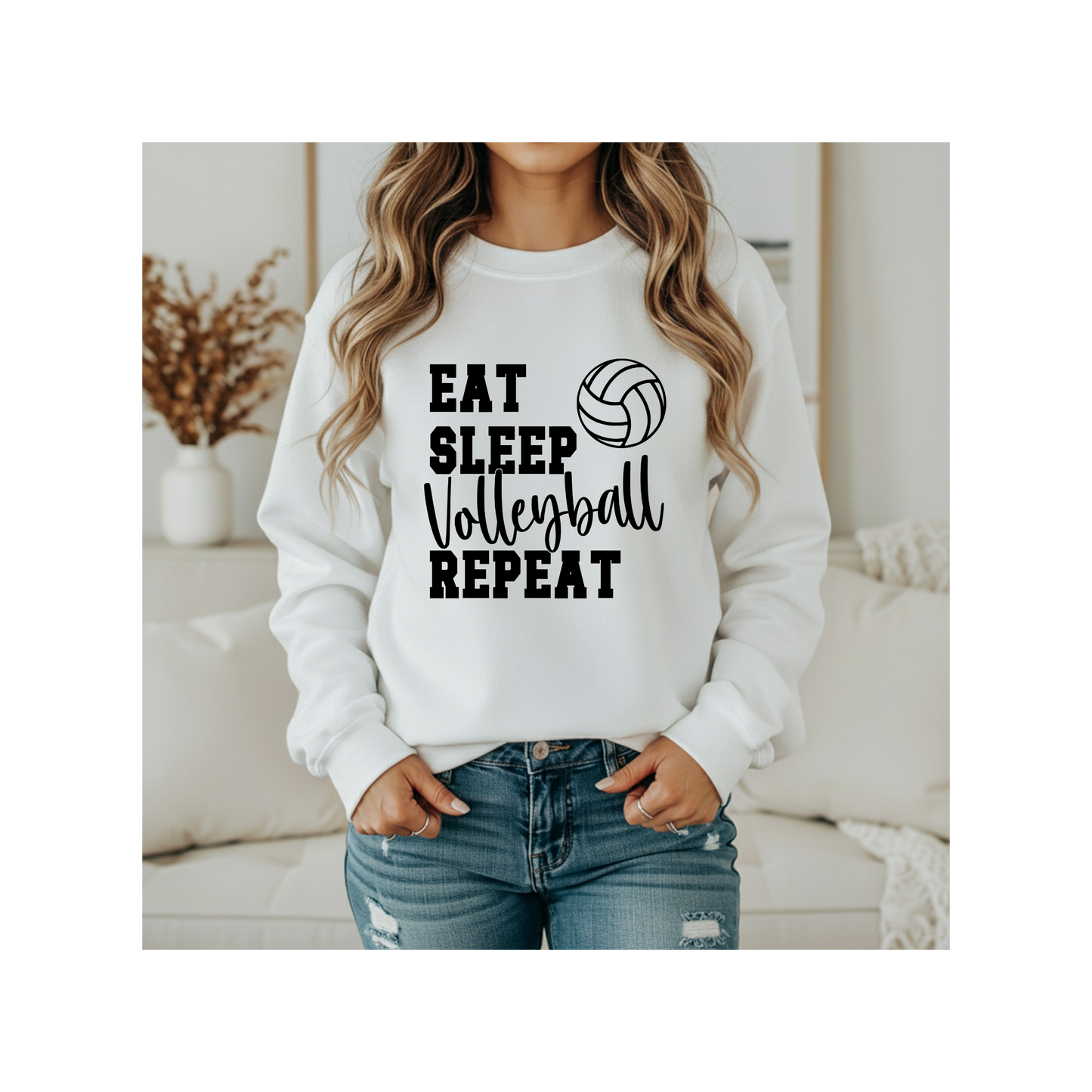 Eat Sleep Volleyball Repeat Crewneck